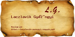 Laczlavik Gyöngyi névjegykártya